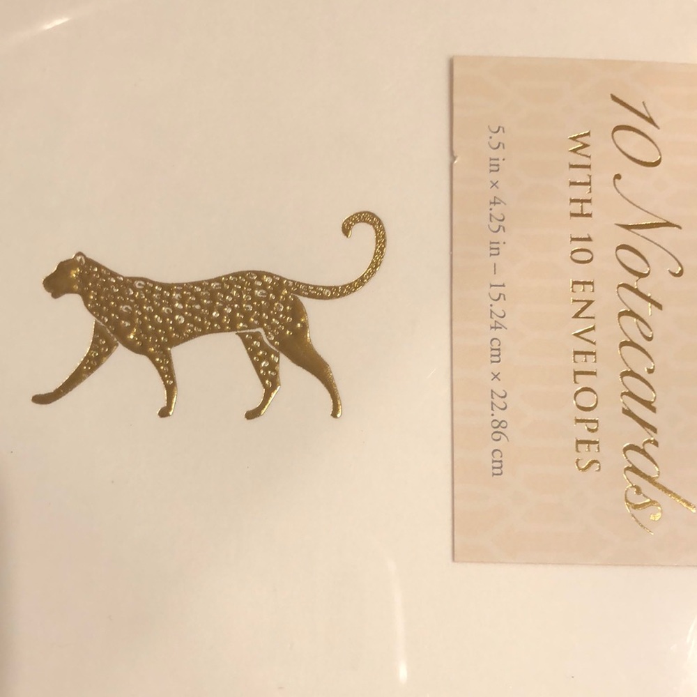 10 Leopard notecards with envelopes - NEW